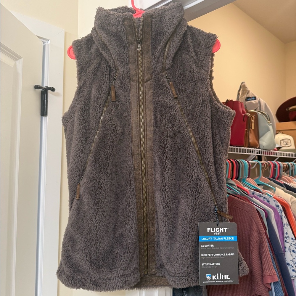 Kuhl Women's Fleece Vest - grey/green undertones
